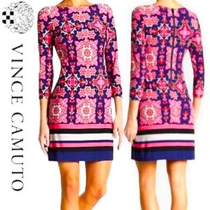 Vince Camuto Floral Geometric Sheath Dress